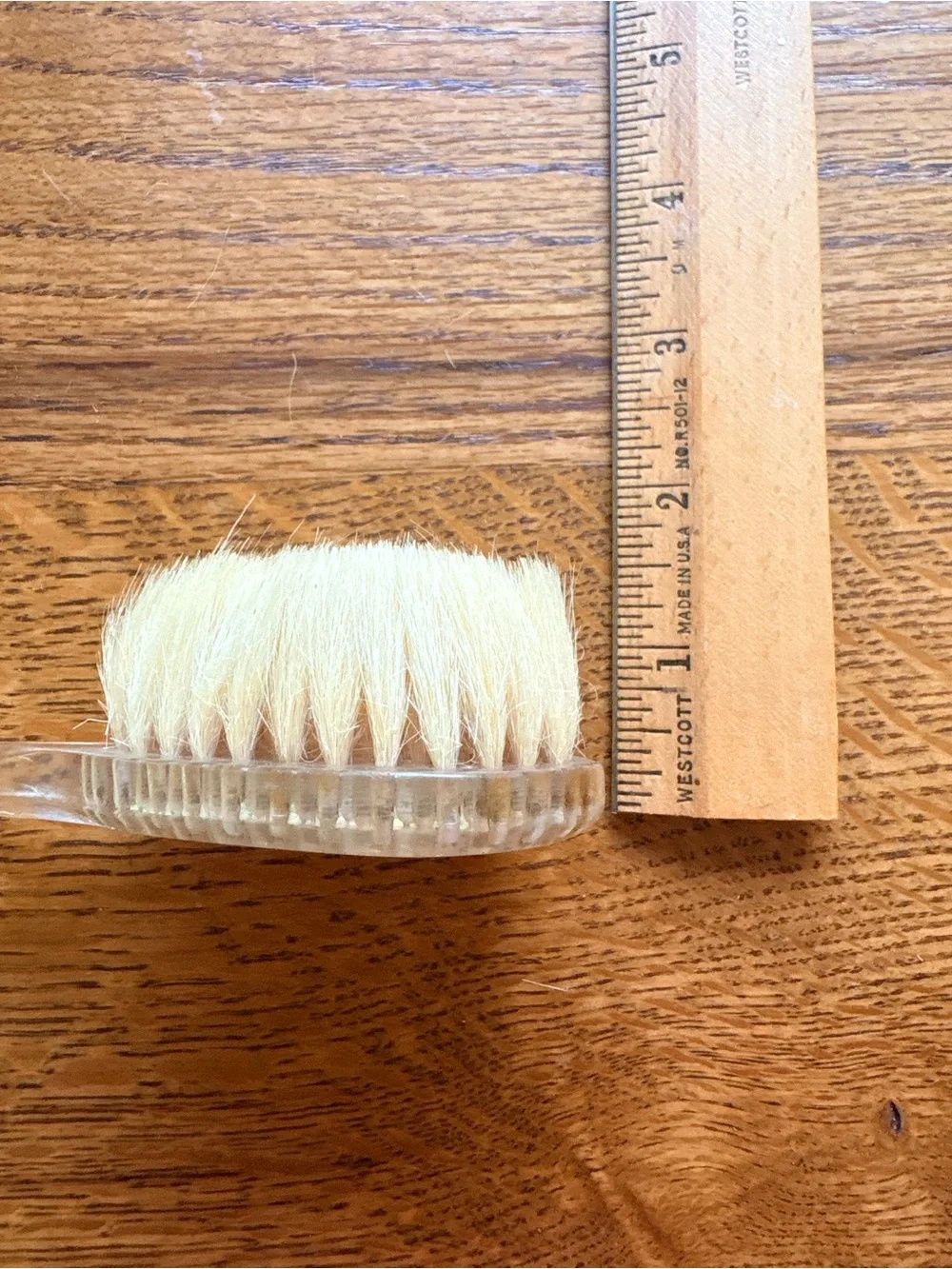 Translucent Lucite Handle baby hair Brush with Soft Blonde Bristles